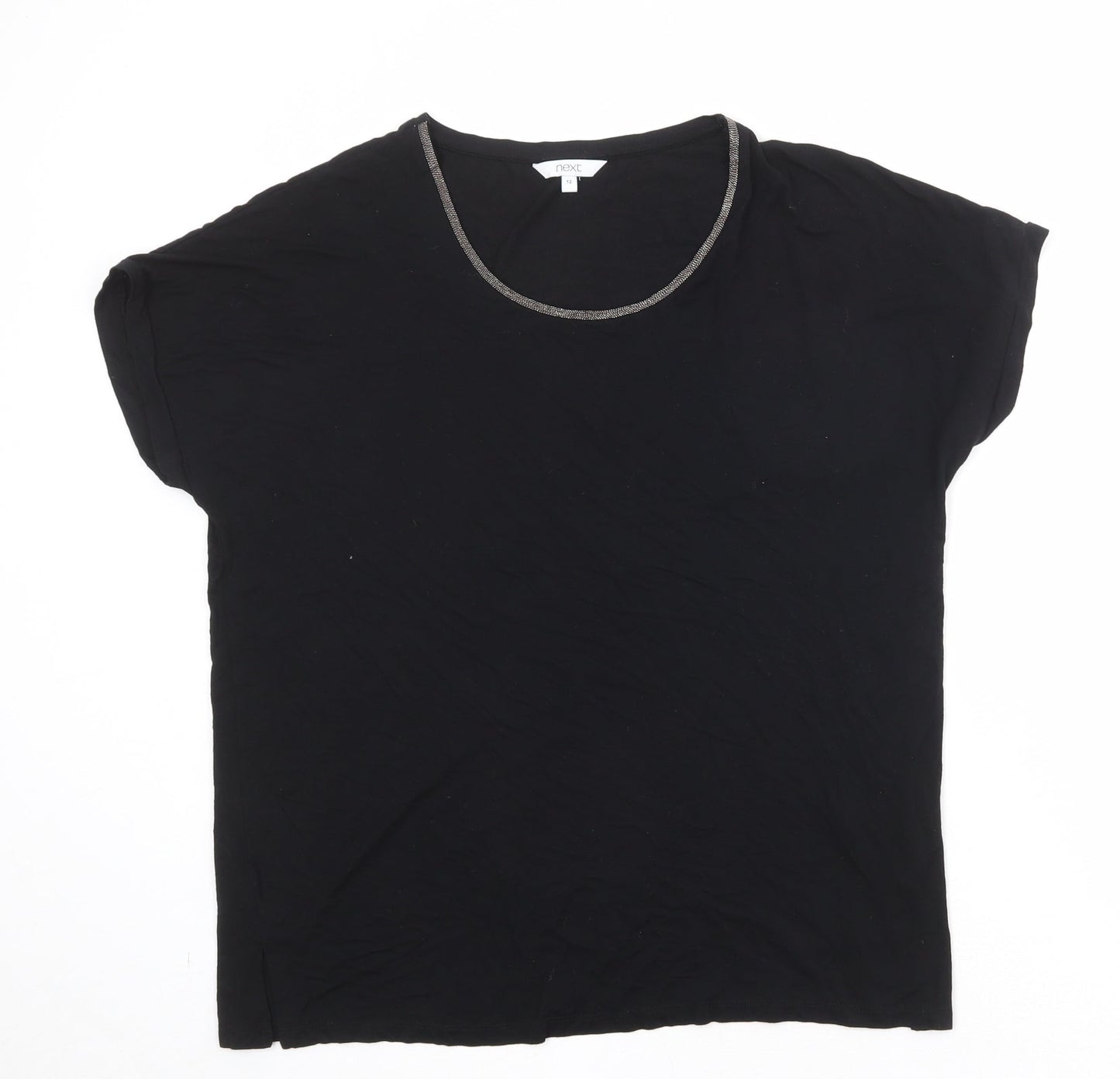 Womens UK Size 12 NEXT Black Basic T-Shirt