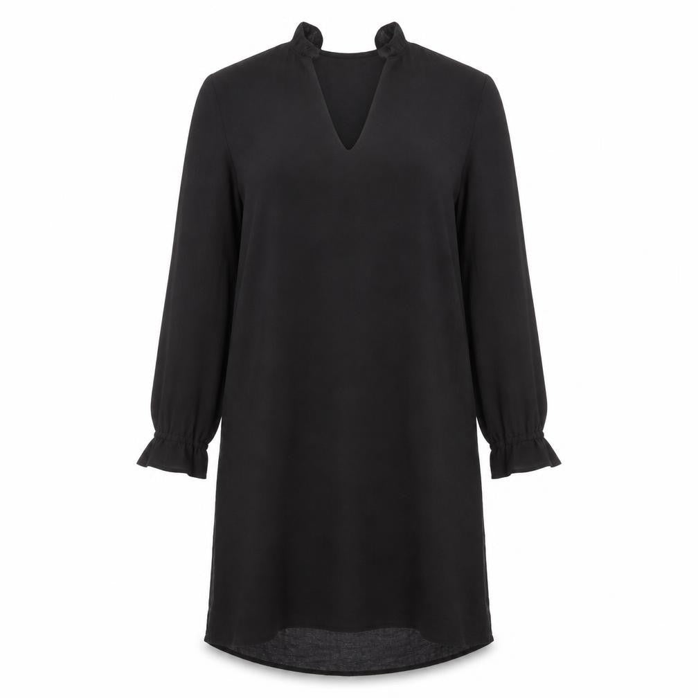 H&M Womens Black Polyester A-Line Size 10 V-Neck Pullover