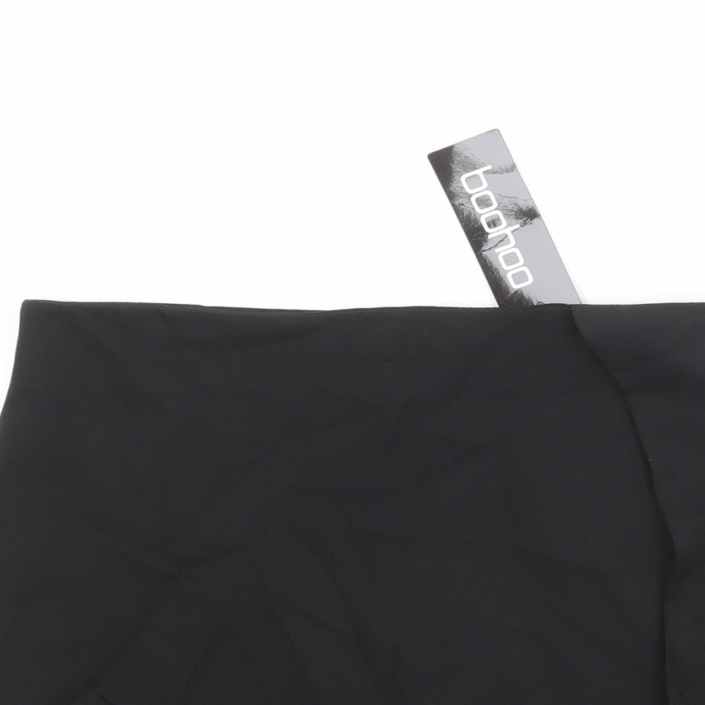 Boohoo Womens Black Polyester A-Line Skirt Size 10 Zip