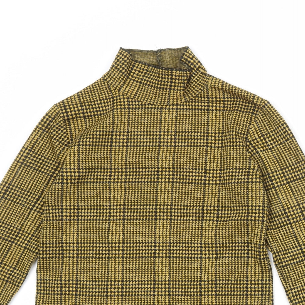 Womens UK Size S Bershka Yellow Basic T-Shirt
