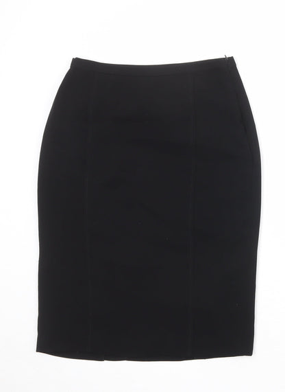 Principles Womens Black Polyester A-Line Skirt Size 8 Zip