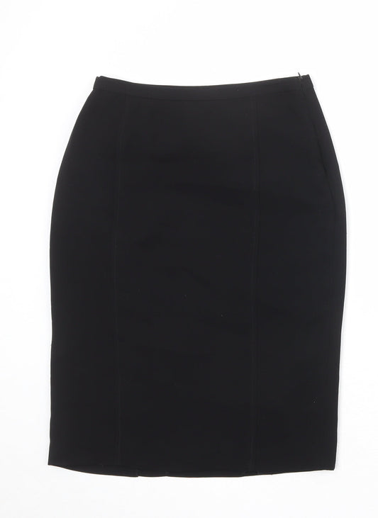 Principles Womens Black Polyester A-Line Skirt Size 8 Zip