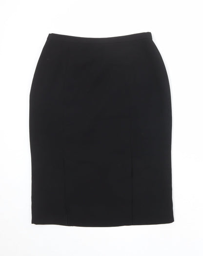 Principles Womens Black Polyester A-Line Skirt Size 8 Zip