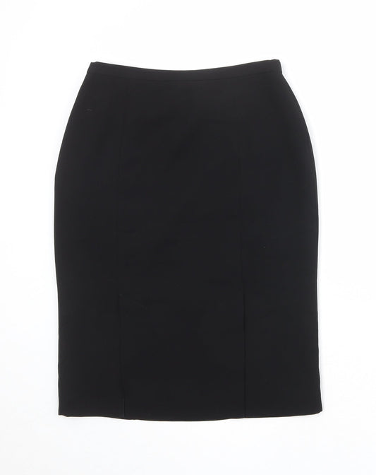 Principles Womens Black Polyester A-Line Skirt Size 8 Zip