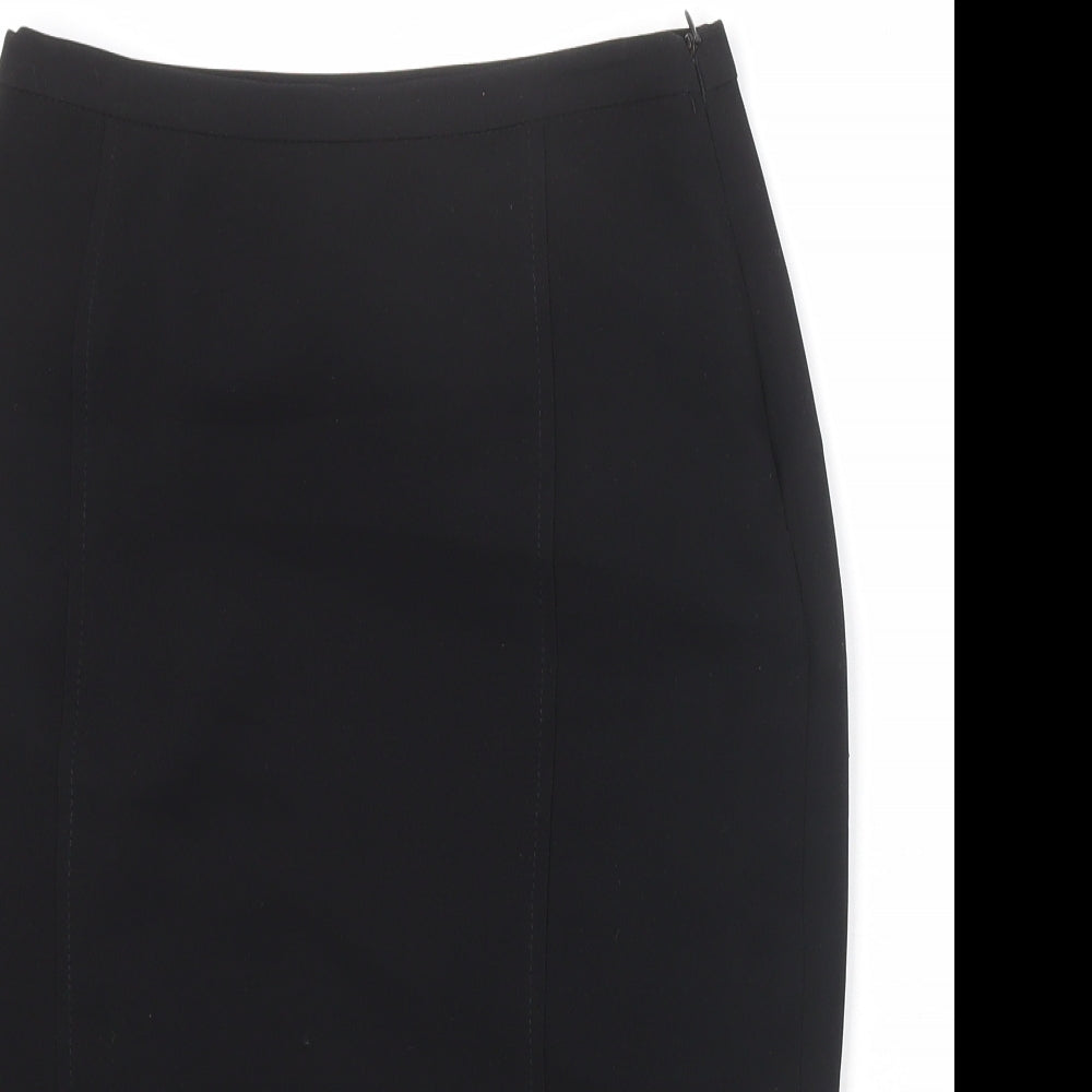 Principles Womens Black Polyester A-Line Skirt Size 8 Zip
