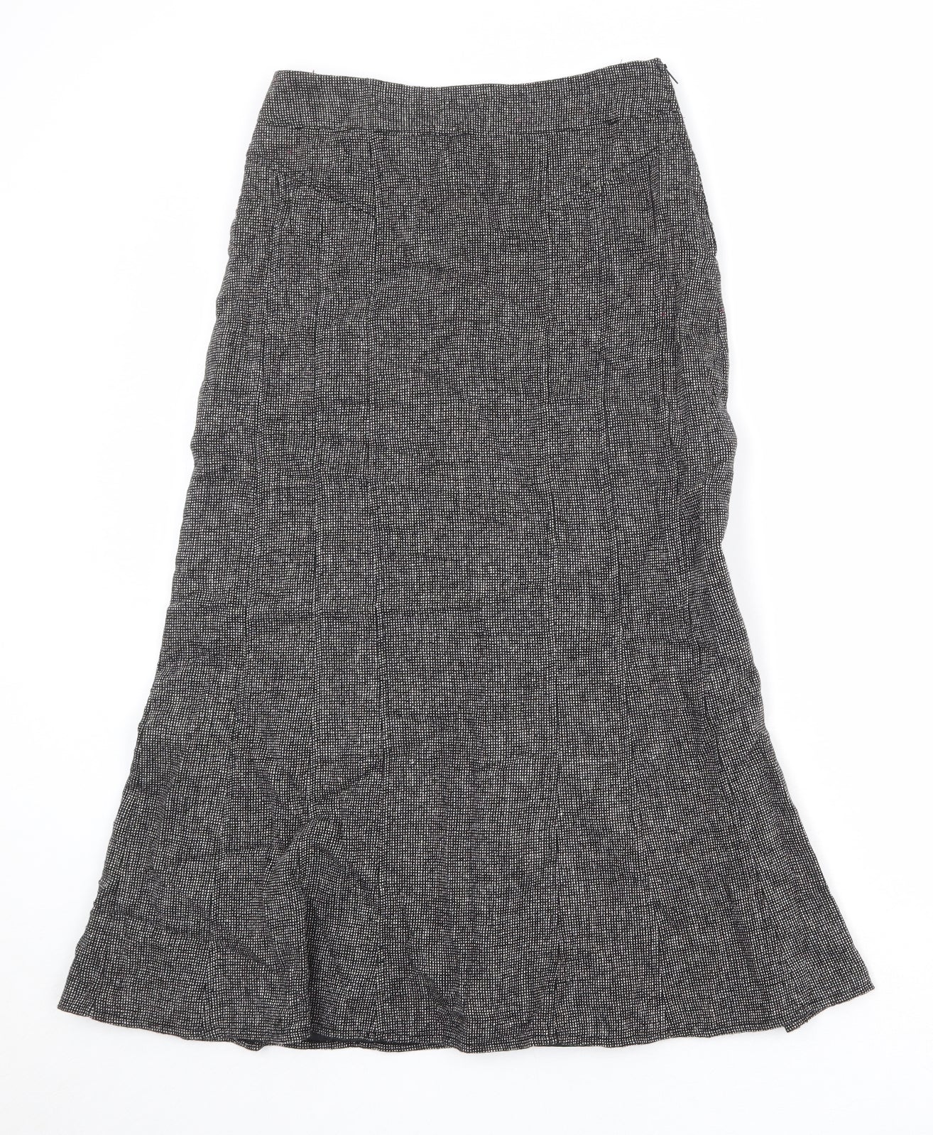 Lakeland Womens Black Geometric Viscose A-Line Skirt Size 10 Zip