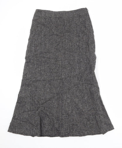 Lakeland Womens Black Geometric Viscose A-Line Skirt Size 10 Zip