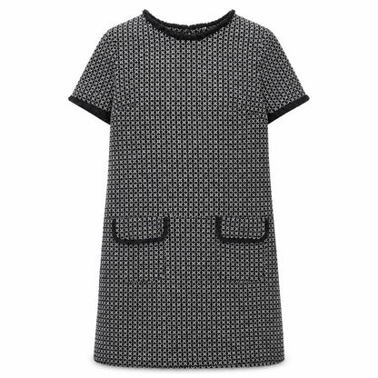 Quiz Womens Black Geometric Polyester A-Line Size 12 Round Neck Button