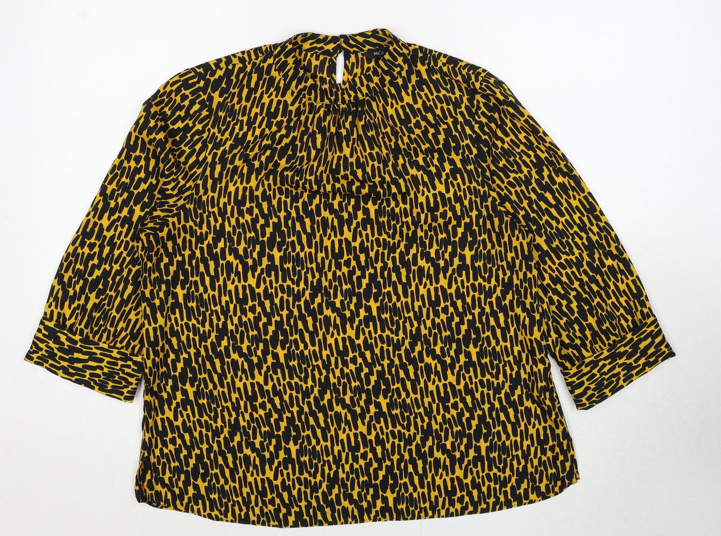 Womens UK Size 12 M&Co Yellow Basic Blouse