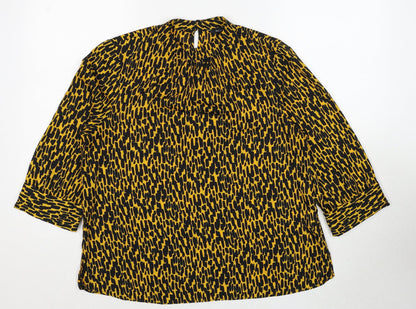 Womens UK Size 12 M&Co Yellow Basic Blouse