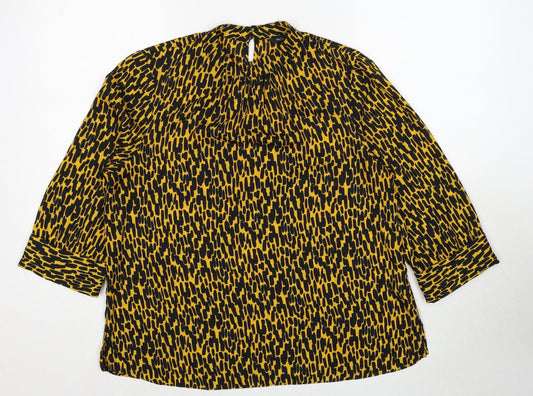 Womens UK Size 12 M&Co Yellow Basic Blouse