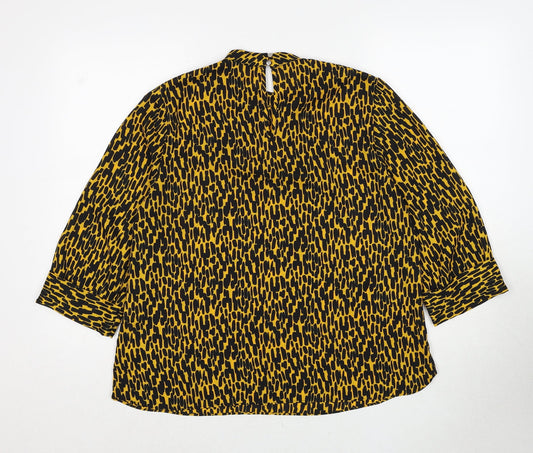 Womens UK Size 12 M&Co Yellow Basic Blouse