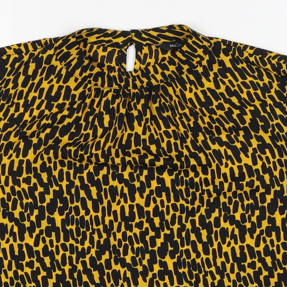 Womens UK Size 12 M&Co Yellow Basic Blouse