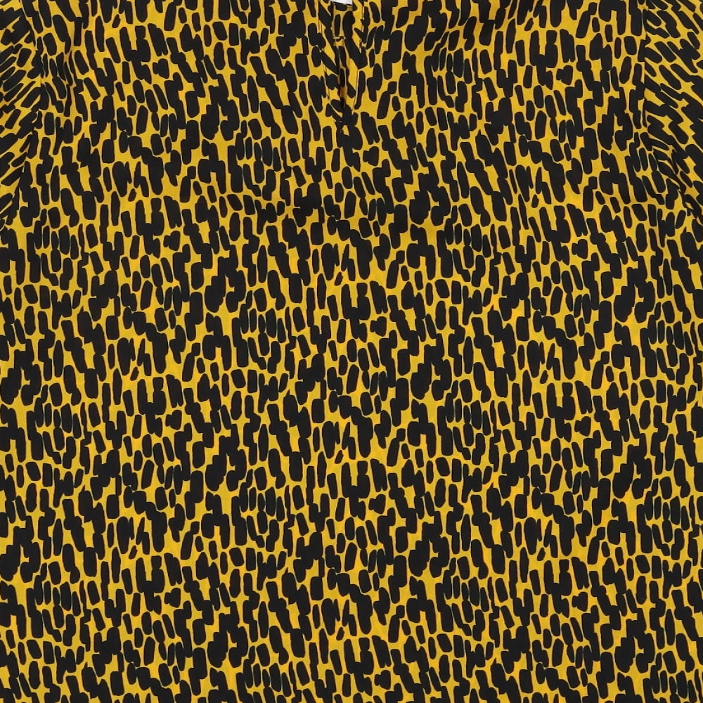 Womens UK Size 12 M&Co Yellow Basic Blouse