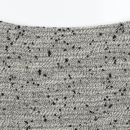 L.F.Coll Womens Grey Geometric Wool A-Line Skirt Size 14 Zip