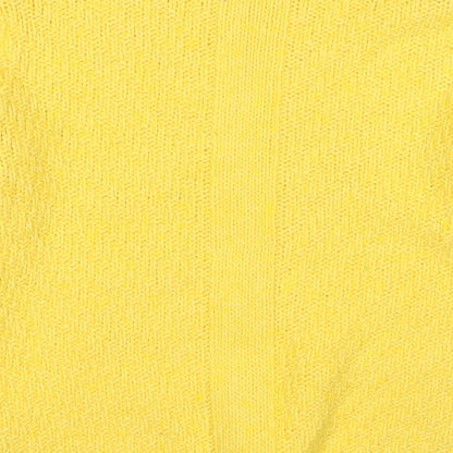 Sseinse Womens Yellow Round Neck Acrylic Pullover Jumper Size L