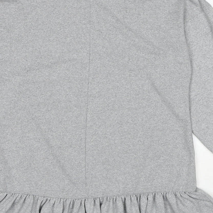 Boohoo Womens Grey Polyester Basic Blouse Size 10 Round Neck