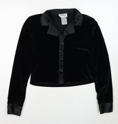 Carreau Sport Womens Black Polyester Basic Button-Up Size M Collared
