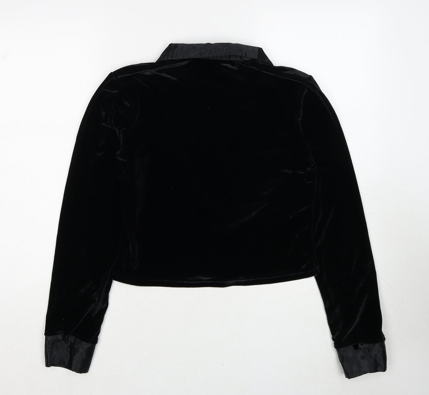 Carreau Sport Womens Black Polyester Basic Button-Up Size M Collared