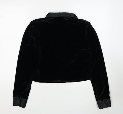 Carreau Sport Womens Black Polyester Basic Button-Up Size M Collared