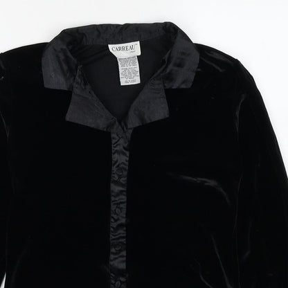 Carreau Sport Womens Black Polyester Basic Button-Up Size M Collared