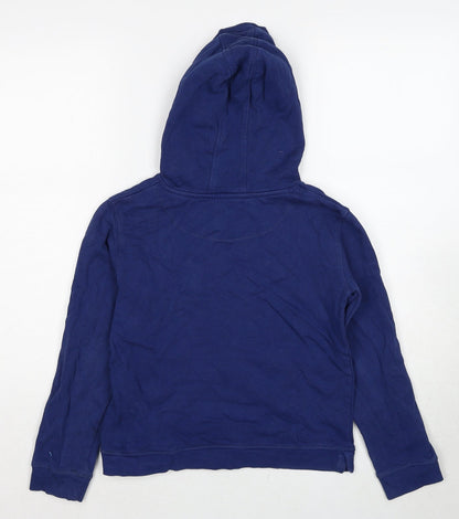 John Lewis Boys Blue Cotton Pullover Hoodie Size 11 Years Pullover - Rose Print
