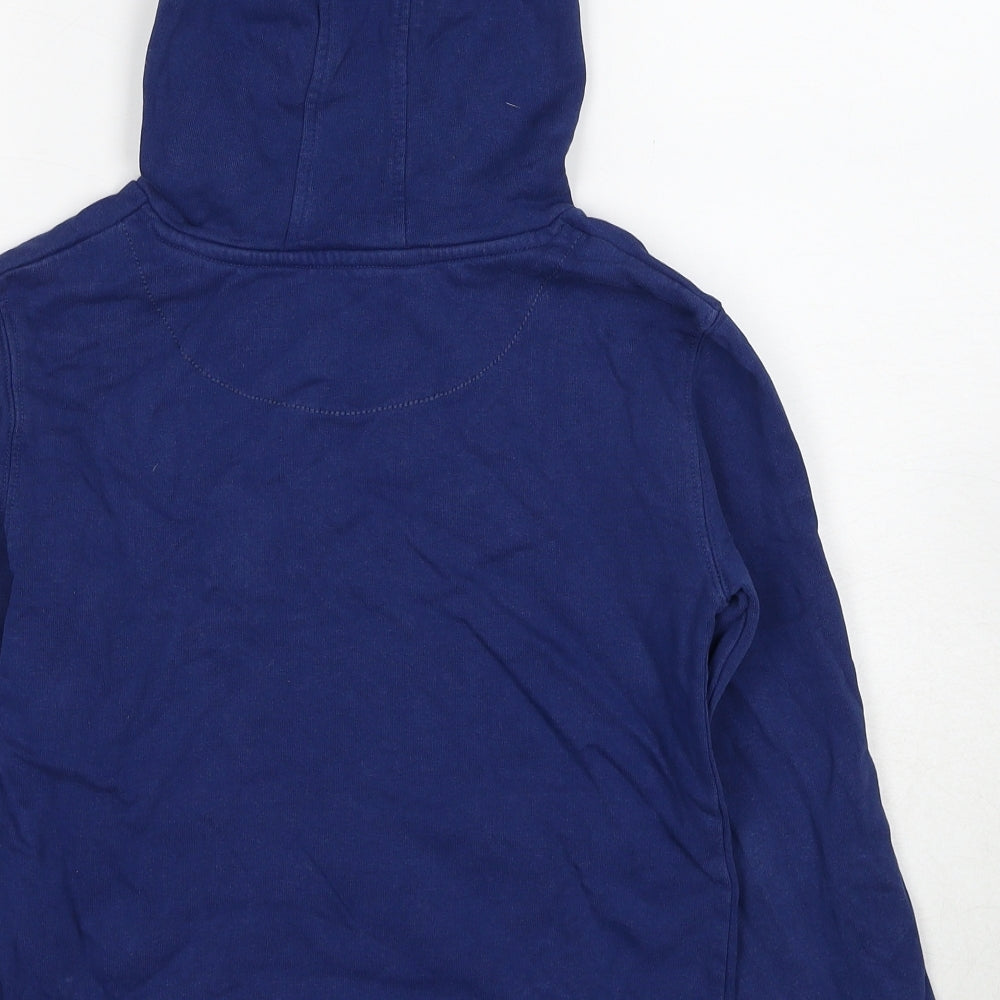 John Lewis Boys Blue Cotton Pullover Hoodie Size 11 Years Pullover - Rose Print