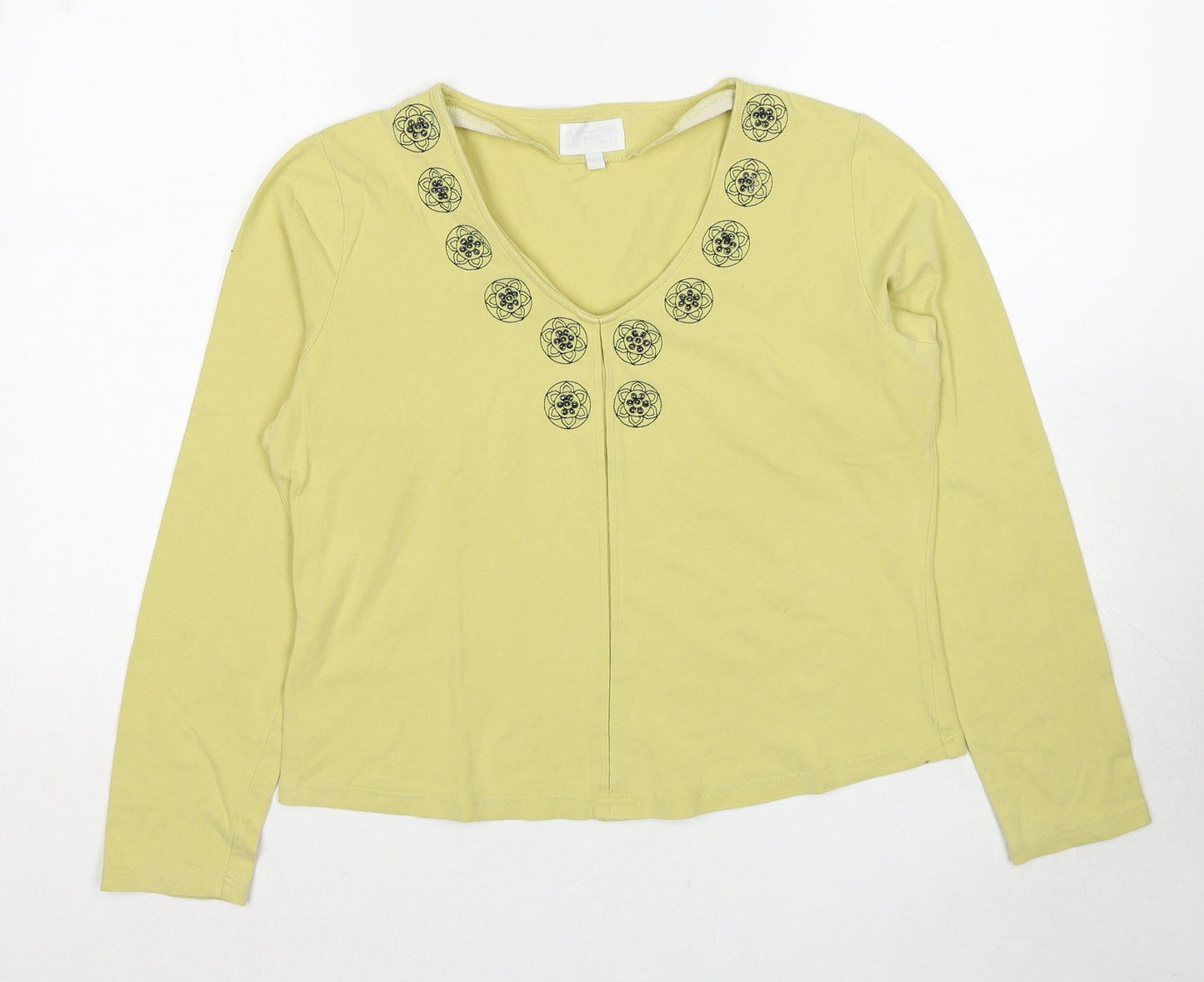 Womens UK Size L Offshoot Yellow Basic T-Shirt