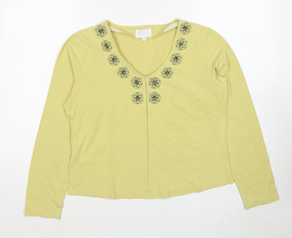 Womens UK Size L Offshoot Yellow Basic T-Shirt