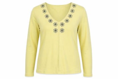 Womens UK Size L Offshoot Yellow Basic T-Shirt