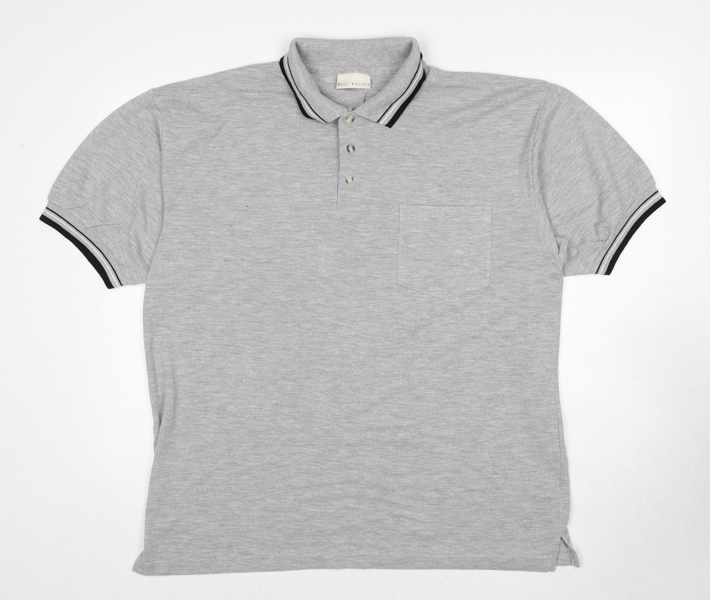 Mens UK Size L Best Basics Polyester Polo Shirt