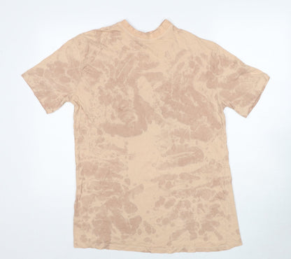 Misspap Womens Beige Cotton Basic T-Shirt Size 6 Round Neck