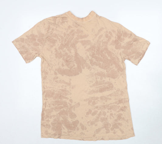 Misspap Womens Beige Cotton Basic T-Shirt Size 6 Round Neck