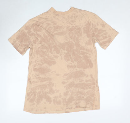 Misspap Womens Beige Cotton Basic T-Shirt Size 6 Round Neck