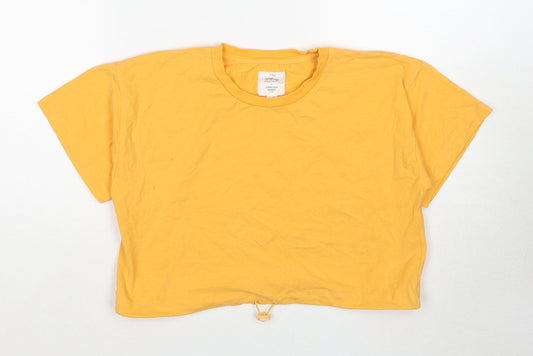 Womens UK Size S Chelsea Peers Yellow Basic T-Shirt