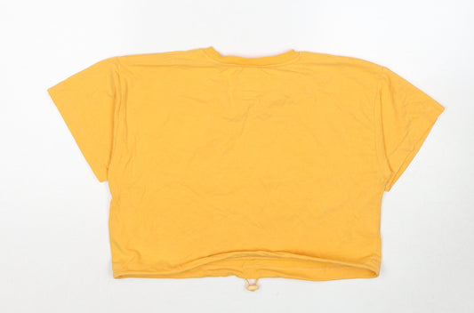 Womens UK Size S Chelsea Peers Yellow Basic T-Shirt