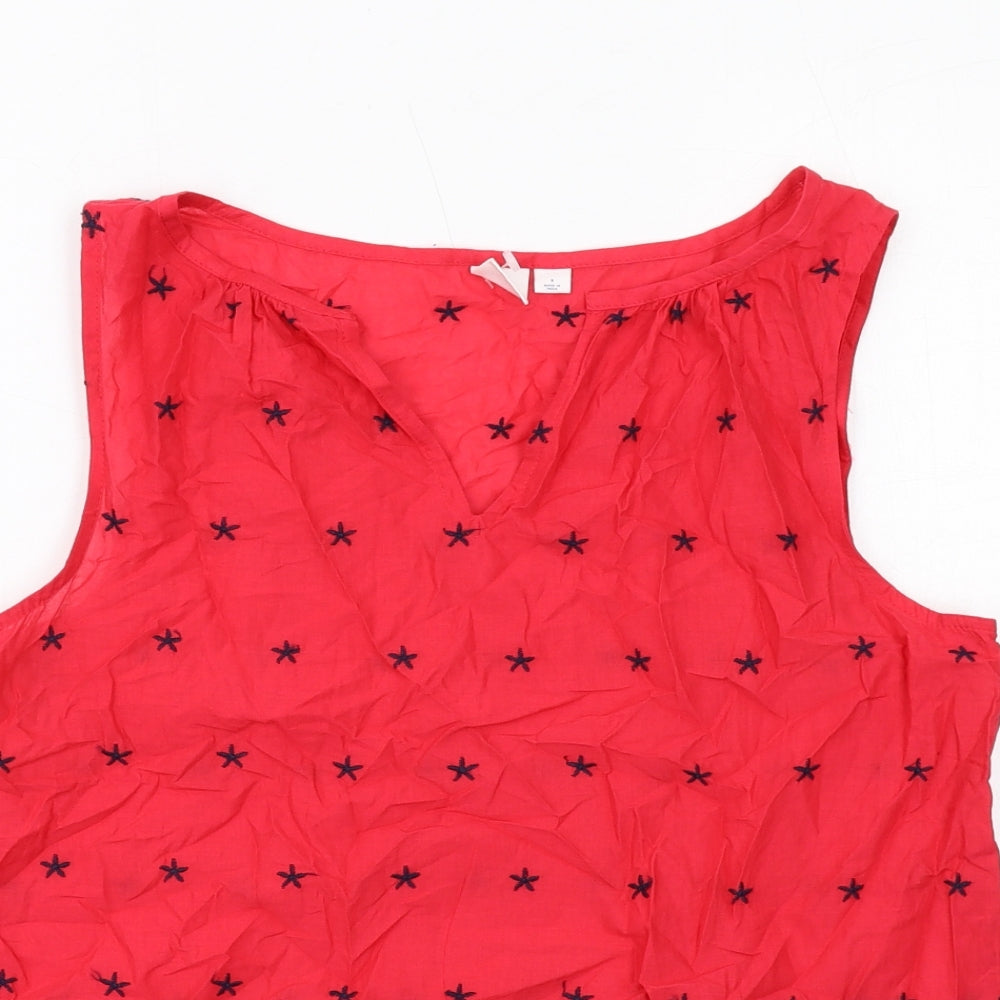Womens UK Size S Gap Red Basic Blouse