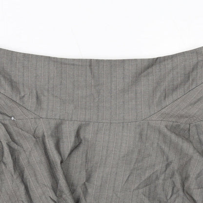 Warehouse Womens Grey Geometric Polyester Swing Skirt Size 12 Zip