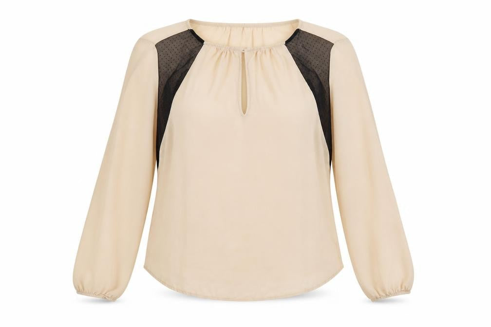 Womens UK Size XL Zara Beige Basic Blouse
