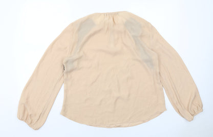 Womens UK Size XL Zara Beige Basic Blouse