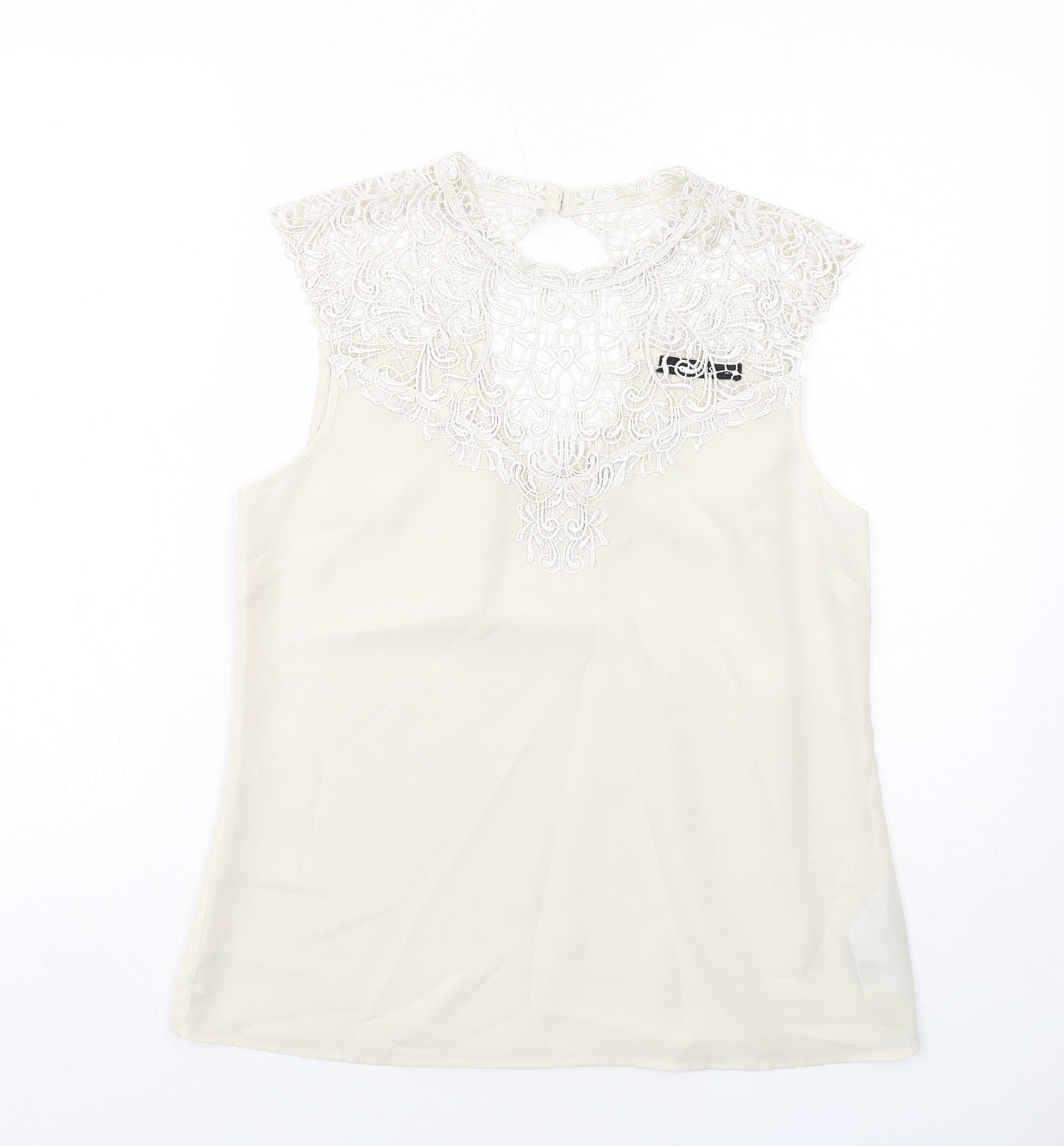 Womens UK Size 12 Oasis Ivory Basic Tank