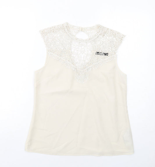 Womens UK Size 12 Oasis Ivory Basic Tank