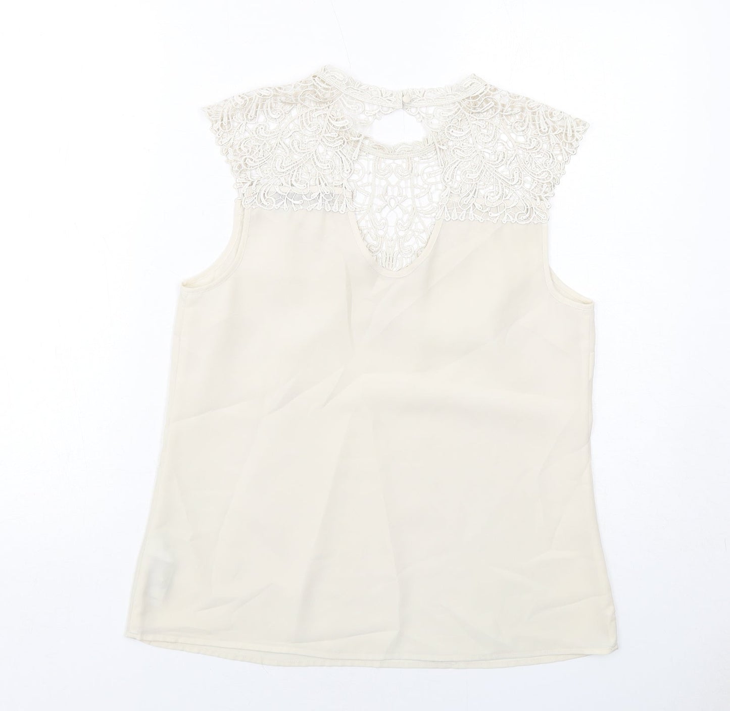 Womens UK Size 12 Oasis Ivory Basic Tank