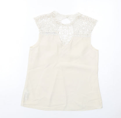 Womens UK Size 12 Oasis Ivory Basic Tank
