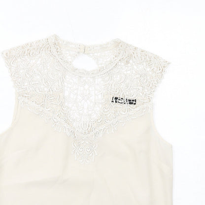 Womens UK Size 12 Oasis Ivory Basic Tank