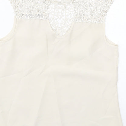 Womens UK Size 12 Oasis Ivory Basic Tank