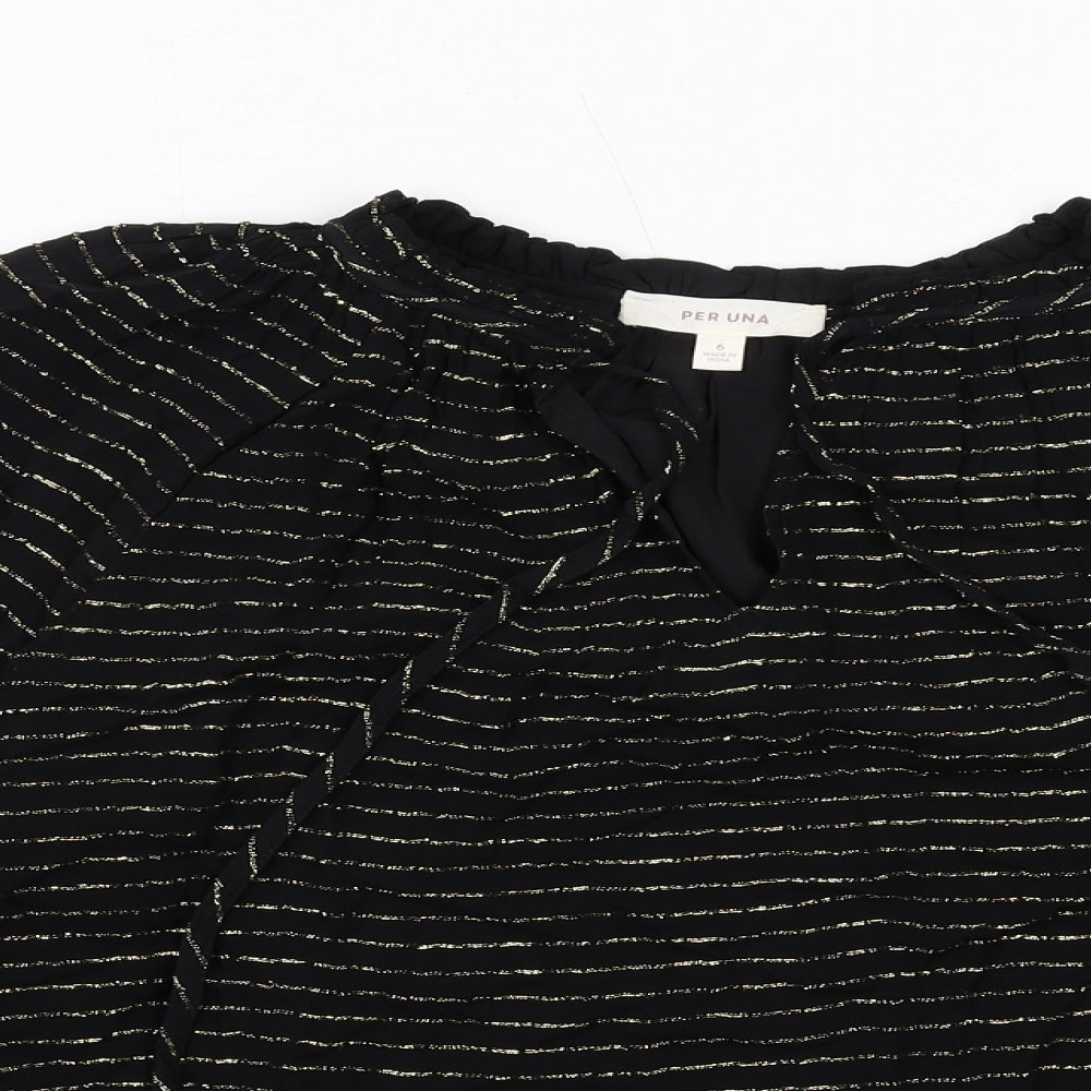 Womens UK Size 6 Per Una Black Basic Blouse