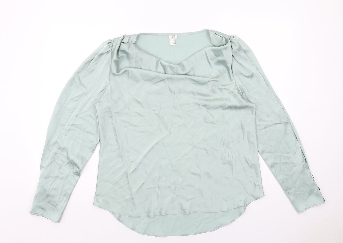 Womens UK Size 14 River Island Green Basic Blouse