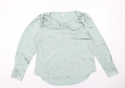 Womens UK Size 14 River Island Green Basic Blouse