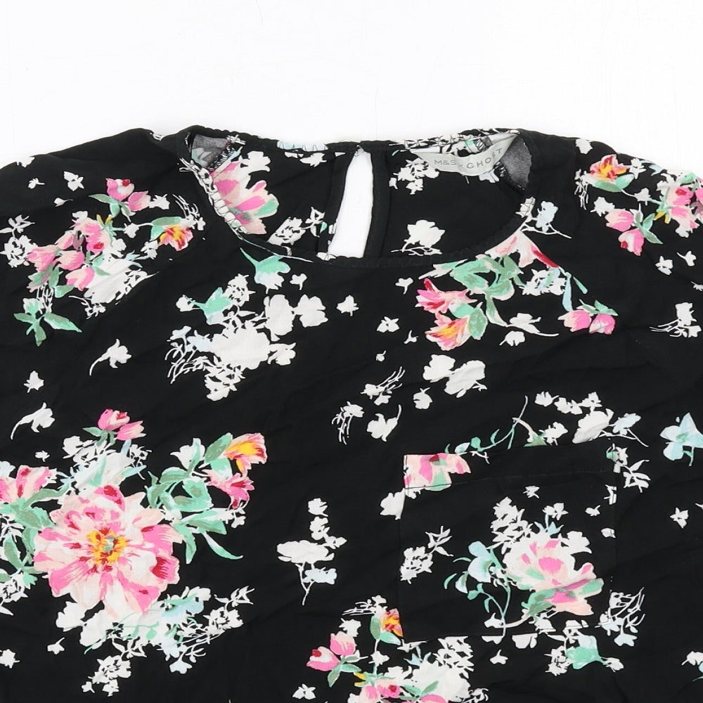 Womens UK Size 14 Marks and Spencer Black Basic Blouse